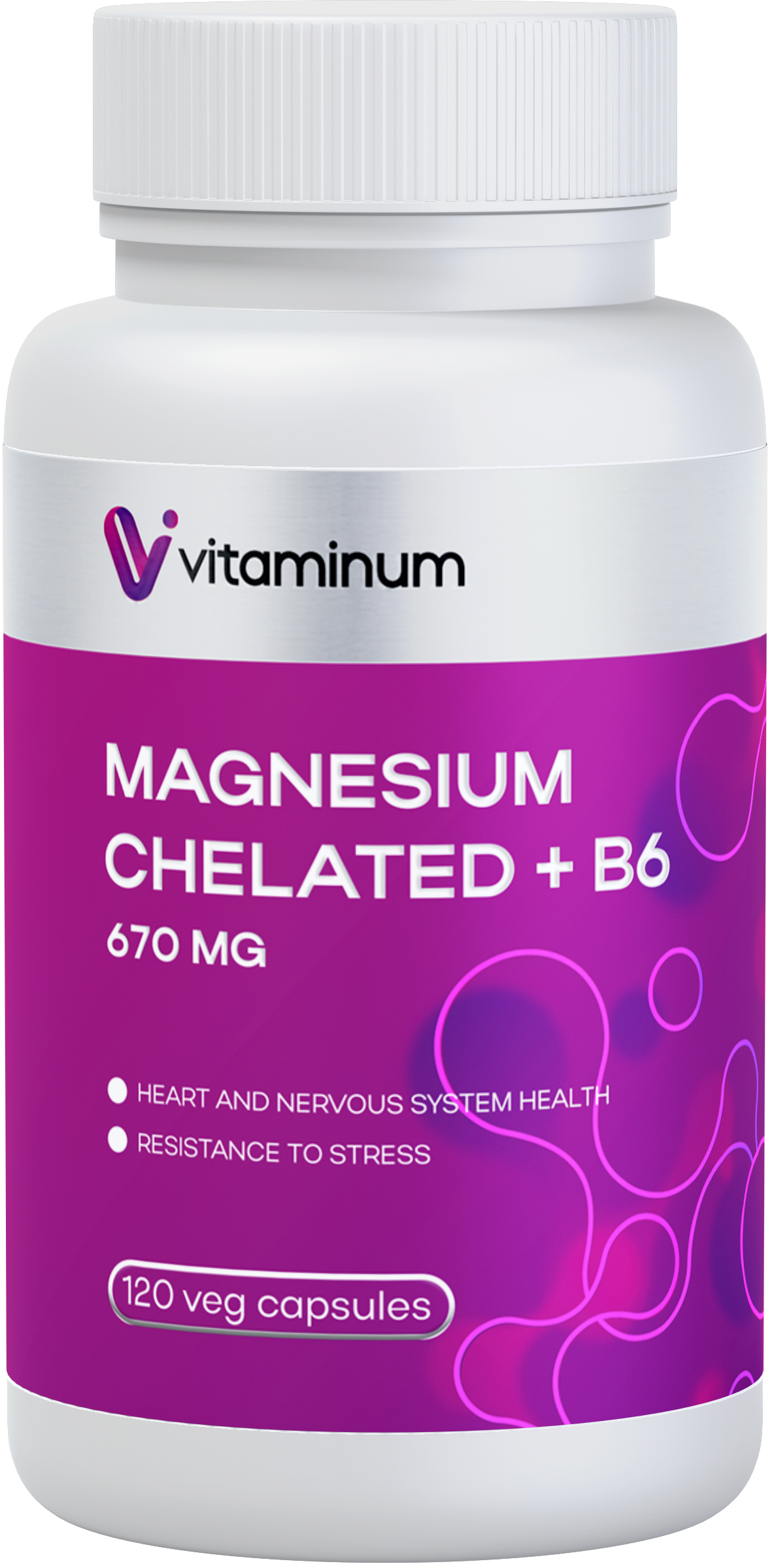  Vitaminum МАГНИЙ ХЕЛАТ + витамин В6 (670 MG) 120 капсул 800 мг  в Мысках